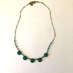 Vintage Necklace Teal colored